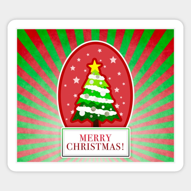 Merry Christmas! Sticker by Kelly Louise Art